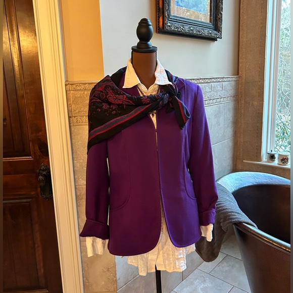 Lafayette 148 New York Jackets & Blazers - Lafayette 148 Purple Cashmere Blazer Sz 10 Made of Italian Loro Piana & Co Cashm